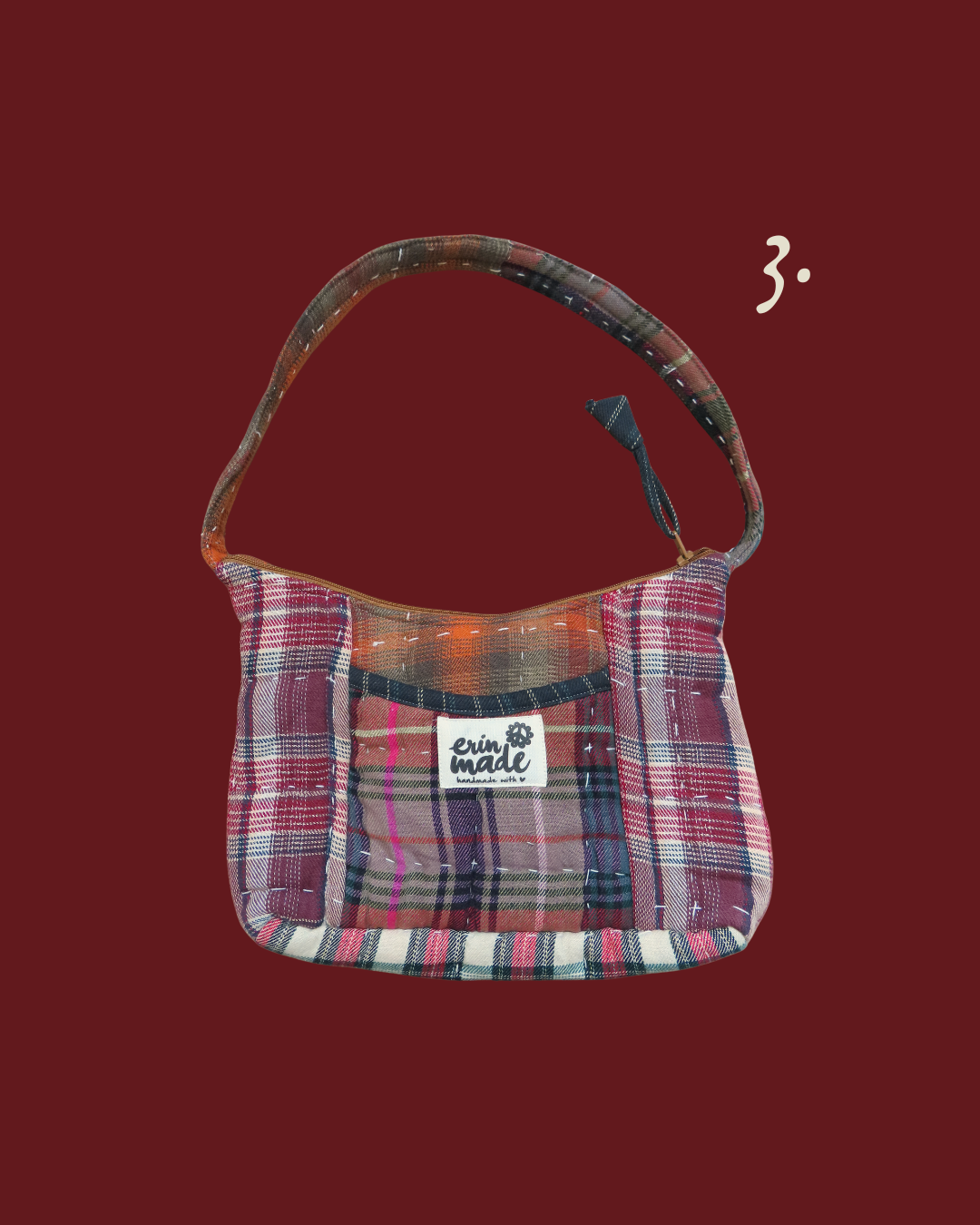 Rosewood Plaid Shoulder Bag