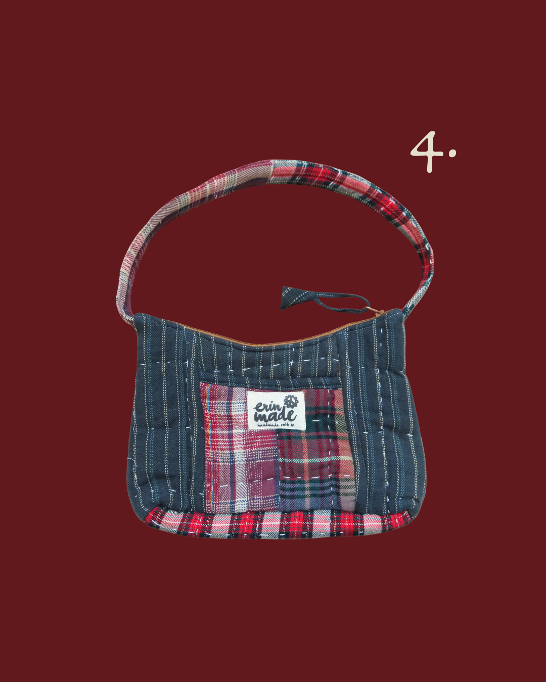 Rosewood Plaid Shoulder Bag