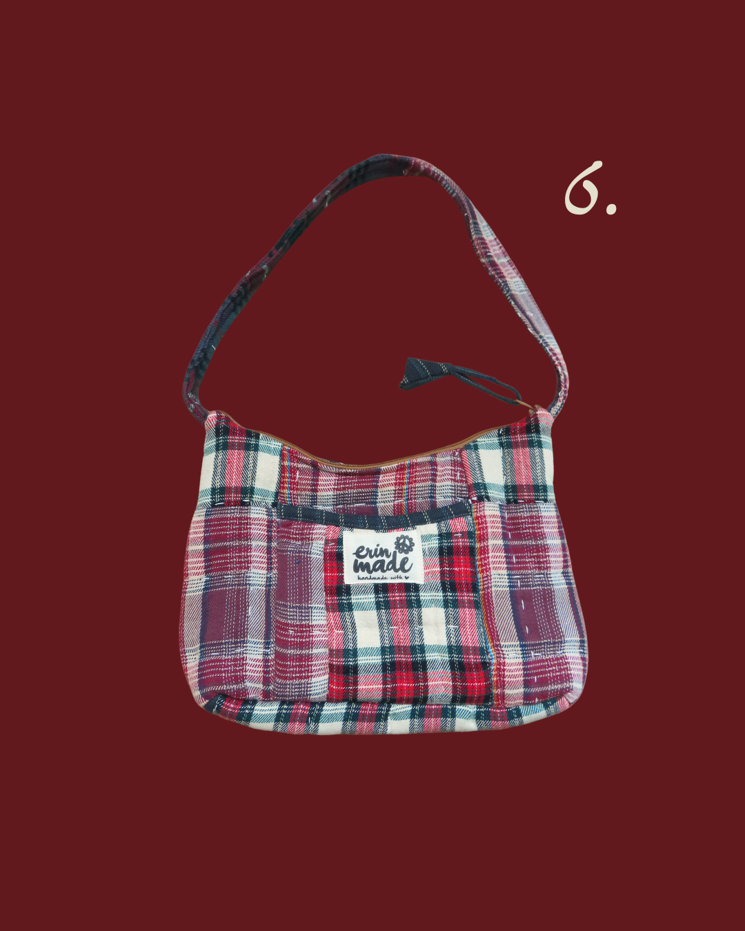Rosewood Plaid Shoulder Bag