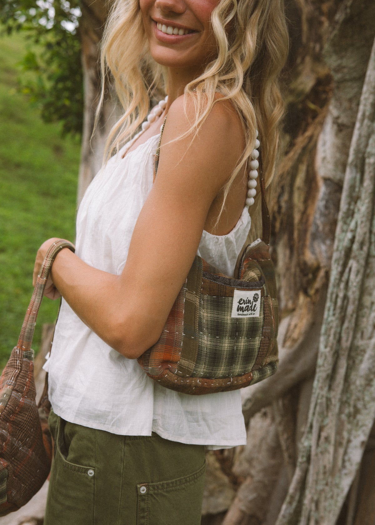 Evergreen Plaid Shoulder Bag