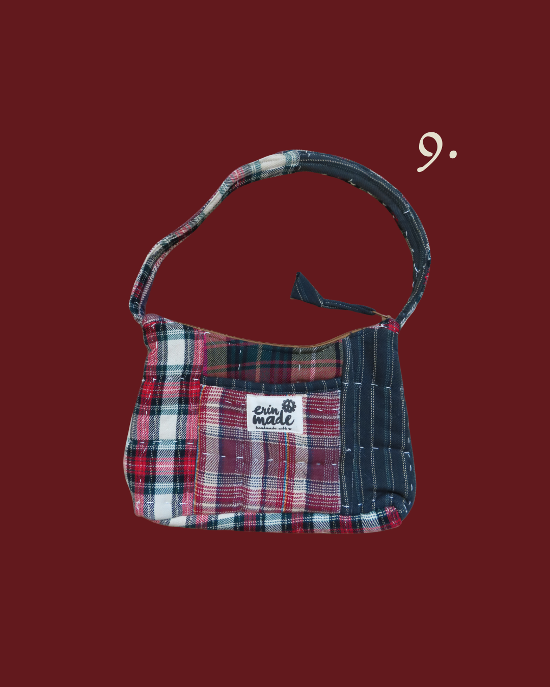 Rosewood Plaid Shoulder Bag
