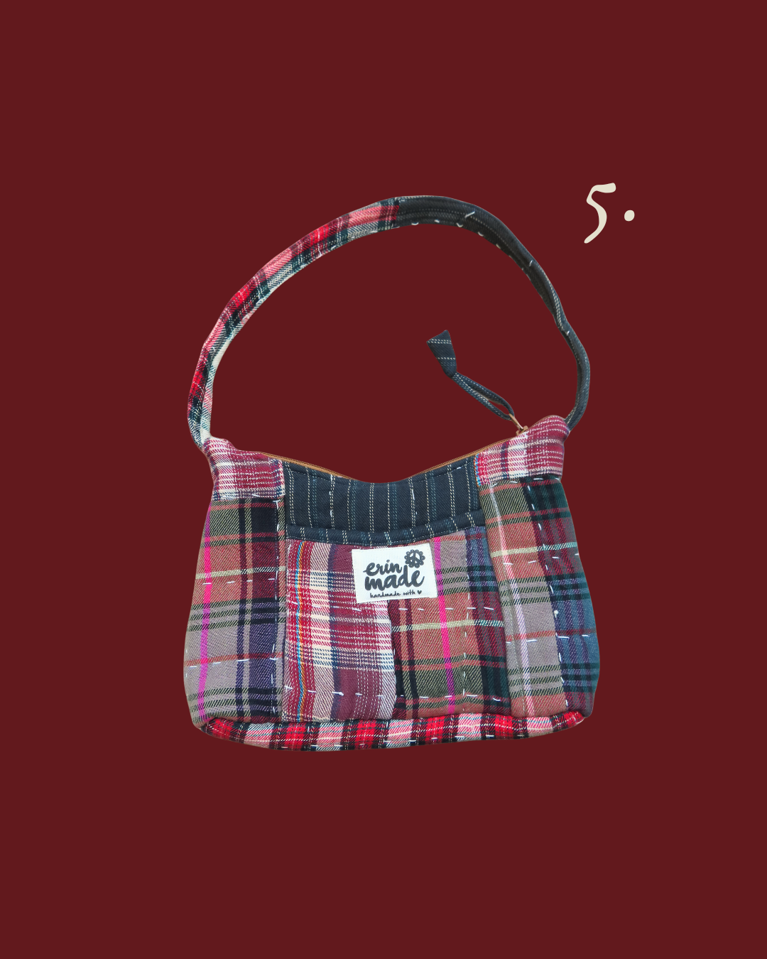 Rosewood Plaid Shoulder Bag