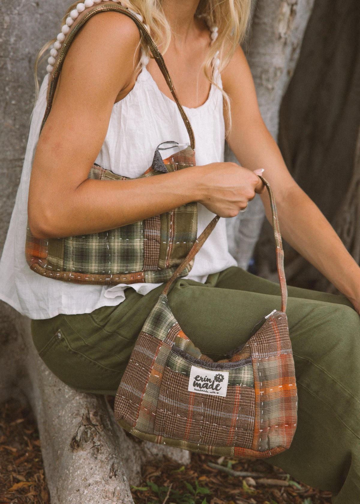 Evergreen Plaid Shoulder Bag