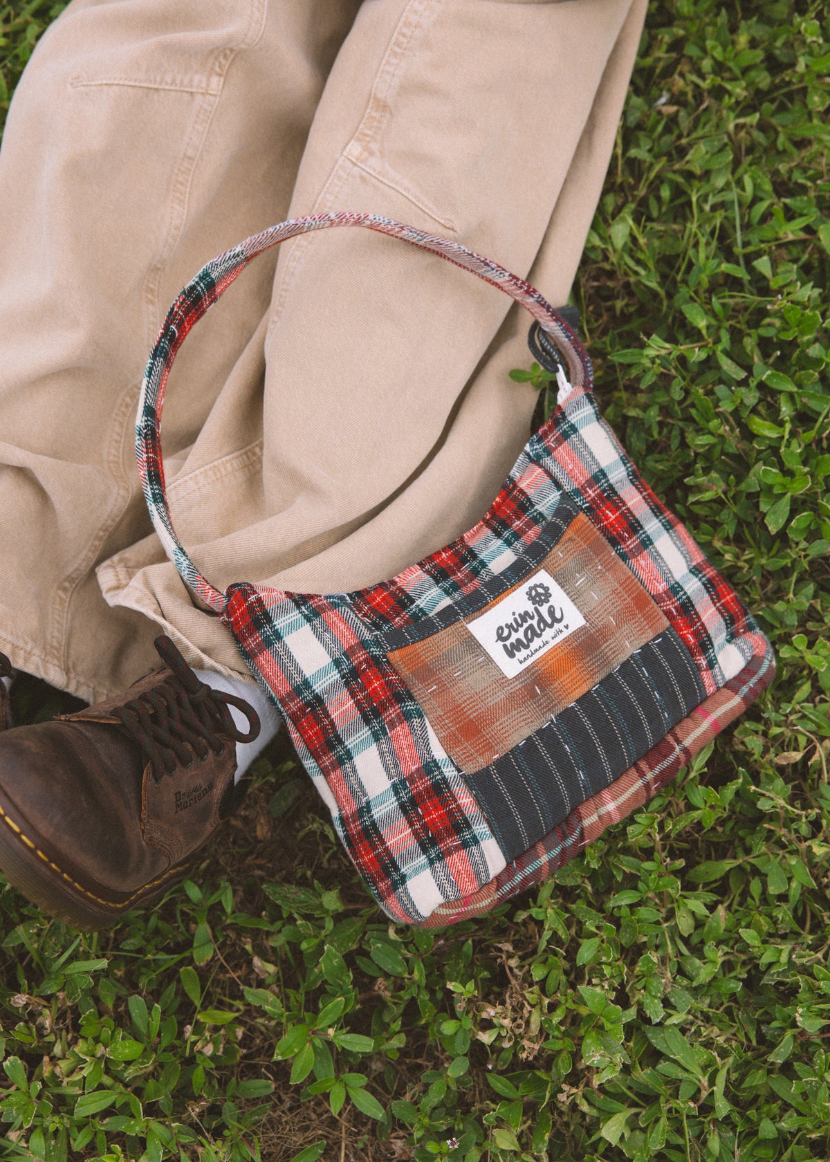 Rosewood Plaid Shoulder Bag
